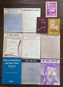 Mixed Lot of 8 Vintage Sheet Music And 3 Song Books From 1950s-1960's, CHRISTIAN
