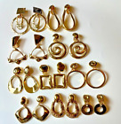 Lot of 10 Pair Vintage New Old Dead Stock HIGH-END Gold Tone Clip On Earrings