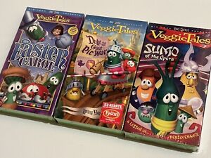 (3) BIG IDEA VeggieTales VHS ~Easter Carol, SUMO Opera, Duke Pie War~ NEW/SEALED
