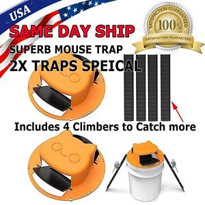 2PACK Bucket Lid Mouse Rat Trap Bucket Mousetrap Catcher US FREE SHIPPING