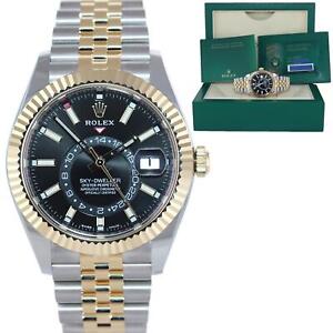 2022 NEW PAPERS Rolex Sky-Dweller 326933 Black Two Tone Yellow Gold Jubilee