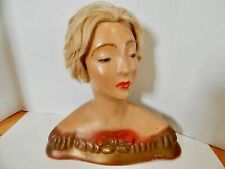 Antique Lamoureux Art Deco Mannequin Head Store Display Advertising Blonde Hair