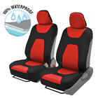 Waterproof Seat Covers for Car SUV Van Auto - Black & Red Sport Protection 2pc (For: 2010 Jeep Wrangler)