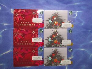 New for Sales -  6 x Starbucks Collectible Gift Card ( Christmas  - 2014 )