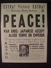 VINTAGE NEWSPAPER HEADLINE~ WORLD WAR 2 VICTORY PEACE JAPAN SURRENDERS WWII 1945