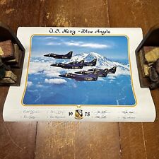 VTG 1978 Best Wishes US Navy Blue Angels Photograph Signed Sierra Nevadas 16x20