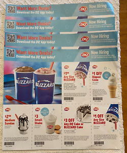 New ListingDairy Queen 4 Sheets of Coupons! Blizzard, Sundae, & Cones!  24 Total Coupons
