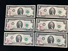 RARE Uncirculated Sequential 1976 $2 Dollar Bill First Day Issue Stamped Serial