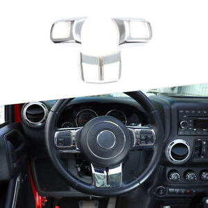 Chrome Steering Wheel Cover Trim For Jeep Wrangler JK 2011-2018/ Compass 11-16 (For: Jeep Wrangler JK)