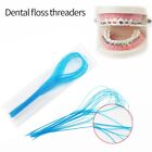 35Pcs/Set Dental Floss Threaders Needle Tooth Brackets Wire Holders Blue Color