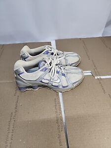 NIKE Shox Womens Running Shoes  Size 8 White Purple Sneakers