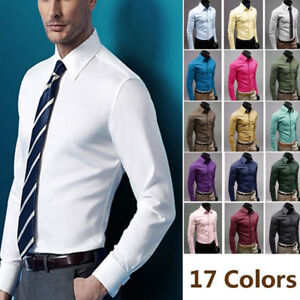 Men Dress Shirts Luxury Casual Slim Fit Stylish Long Sleeves Shirts Tops Busines