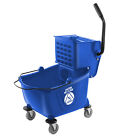 Commercial Mop Bucket & Side Press Wringer - 26 Quart Blue