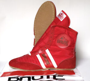 ~NEW~ Vintage BRUTE Wrestling Shoes Size 10 (1980’s?) Red White RARE
