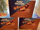PURE PROTEIN 3 New In Box Chocolate Salted Caramel 19gProtein Bars - Gluten Free