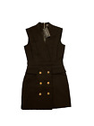 Balmain Black Button-up Sleeveless Blazer Dress Size M