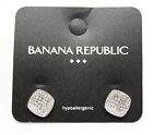 New Silver Rhinestone Concave Stud Earrings by Banana Republic #BRE38