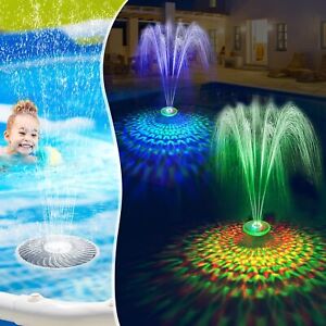 Uniwater Solar Pool Fountain with Light Show, 2024 Upgraded Large White