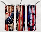 TRUMP USA AMERICAN FLAG POLITICAL 20 OZ STAINLESS STEEL TUMBLER CUP +LID & STRAW