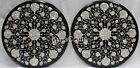 21 Inches Black Marble Center Table Handcrafted Coffee Table Top Set of 2 Pieces