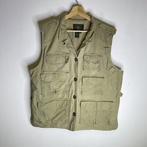 Vintage Orvis Women's XL Outdoor Cargo Fly Fishing Hunting Vest Beige Canvas 90s