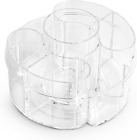 360 Rotating Makeup Organizer Small Cosmetic Shelf Holder Spinning Clear Storage