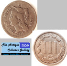 1866 US Philadelphia Mint Copper-Nickel Three Cent Piece🪙Post Civil War🪙