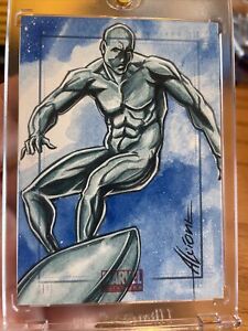 2011 SketchaFEX Marvel Universe Silver Surfer Alcione Silva  Sketch Card 1/1