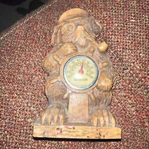 Vintage Burwood Anthropomorphic Scottie Dog Ships Captain Thermometer Is Off
