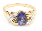 Vintage Solid 10k Natural 1.25ct Oval Tanzanite Diamonds Ladies Ring Size 6 1/2