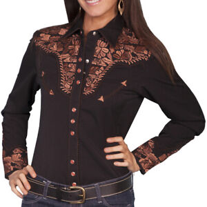 SCULLY Women's Embroidered Casual Western Long Sleeve Shirt - All Colors & Sizes