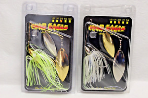 2 NEW WAR EAGLE 3/8oz BLUE PEARL SHAD & WHITE CHART LURES SPINNERBAITS