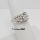 1/2CT Diamond Halo Frame  Engagement Anniversary Wedding Ring 10K White Gold
