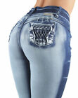 Women`s Juniors / Plus Colombian Design Mid Waist Butt Lift Skinny Jeans