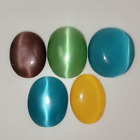 260.75 Cts Natural Mix Color Cats Eye Cabochon Certified 5 Pcs Gemstone Lot