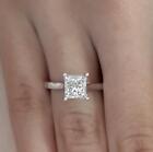 2 Ct Cathedral Solitaire Princess Cut Diamond Engagement Ring SI2 G Treated