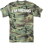 Mens Im Hiding Camo T Shirt Funny Sarcastic Military Hunting Novelty Dad Joke