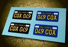 Cox License Plate Decals • Dune Buggy or Baja Bug • Black & Blue • Vintage Style