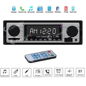 12V FM Car Stereo Radio Bluetooth 1 DIN In Dash Handsfree +Car Trim Removal Tool