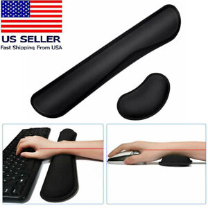 Keyboard Wrist Rest Pad and Mouse Rubber Wrist Rest Support Cushion Memory Foam
