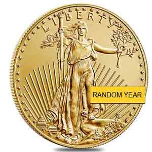 1 oz Gold American Eagle $50 Coin BU (Random Year)
