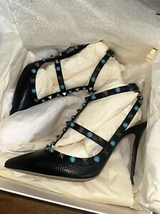 Authentic Valentino Rockstud  Strap  Leather Heels Size 36 New