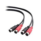 XPIX Dual MIDI Cable, Dual 5-pin DIN to Same, 3 M, Ideal for Live Stage and