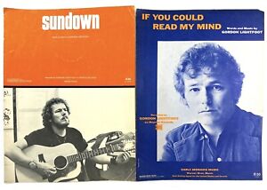 GORDON LIGHTFOOT Original Sheet Music If You Could Read My Mind & Sundown 70s