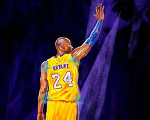 Kobe Bryant Fine Art Painting Reprinted on Glossy Quality Paper 8x10 Photo