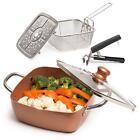 Moss & Stone 5 Pcs Copper Chef Cookware Set, 9.5” Non Stick Deep Frying Pan, ...