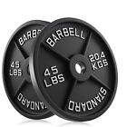 Set of 2 Cast Iron Olympic 2-inch Weight Plates - 45 LB each