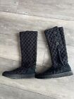 UGG Classic Cardy Argyle Black Knit Tall Boots Womens Size 9