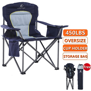 ALPHA CAMP Folding Camping Chair with Cup Holder Heavy Duty Portable Chair