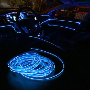 9.8FT Strip Light Blue LED Car Interior Lamp Atmosphere Light Decor Accessories
